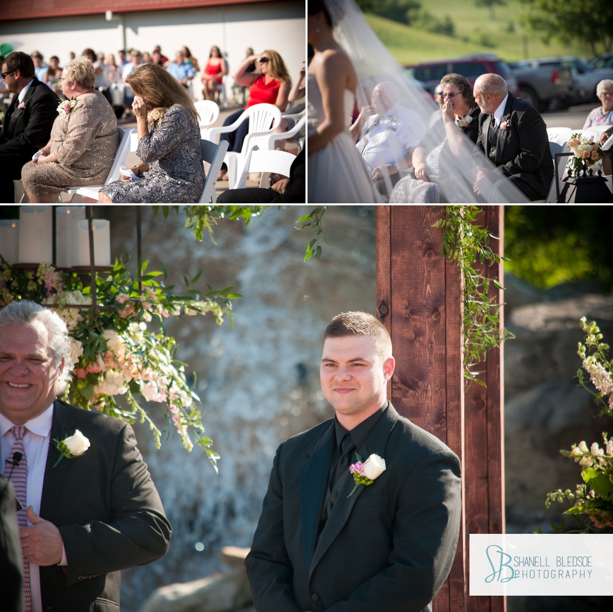 Waterfall wedding ceremony at The Stables in LaFollette, TN
