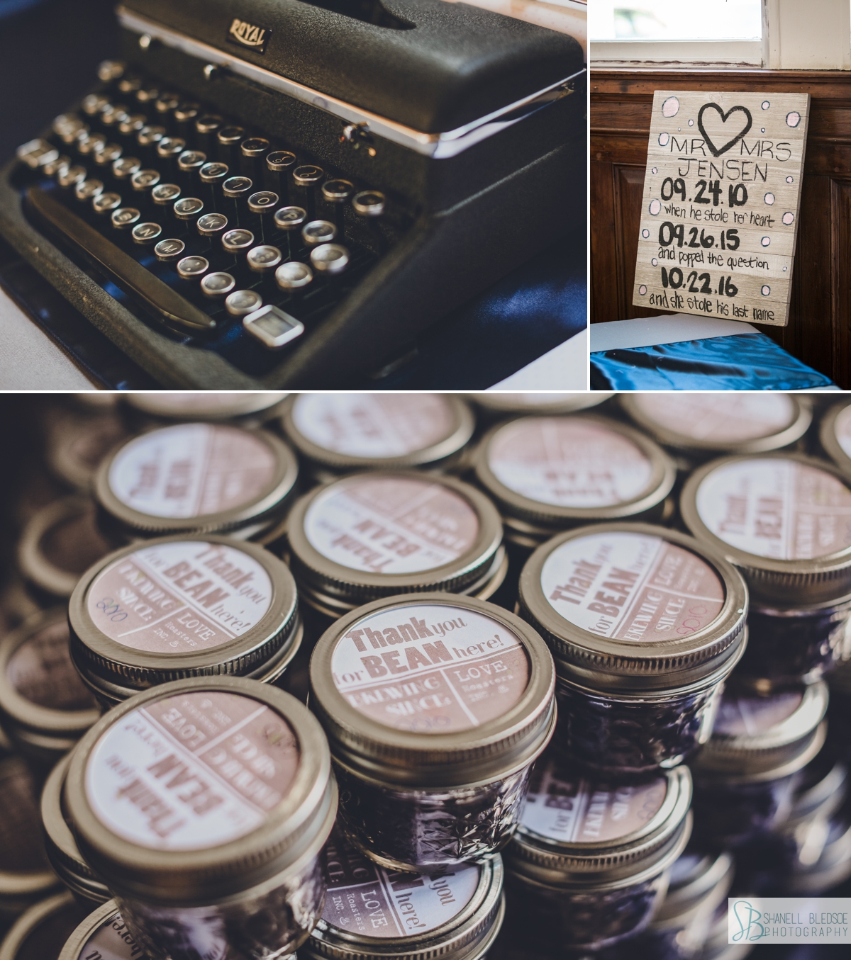 vintage typewriter coffee bean guest favors