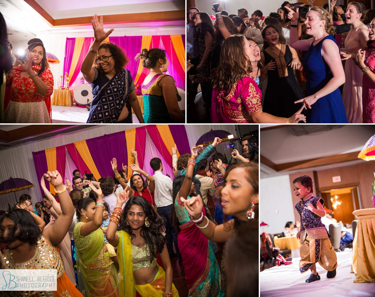 dancing guests at Nashville Sangeet Indian wedding reception