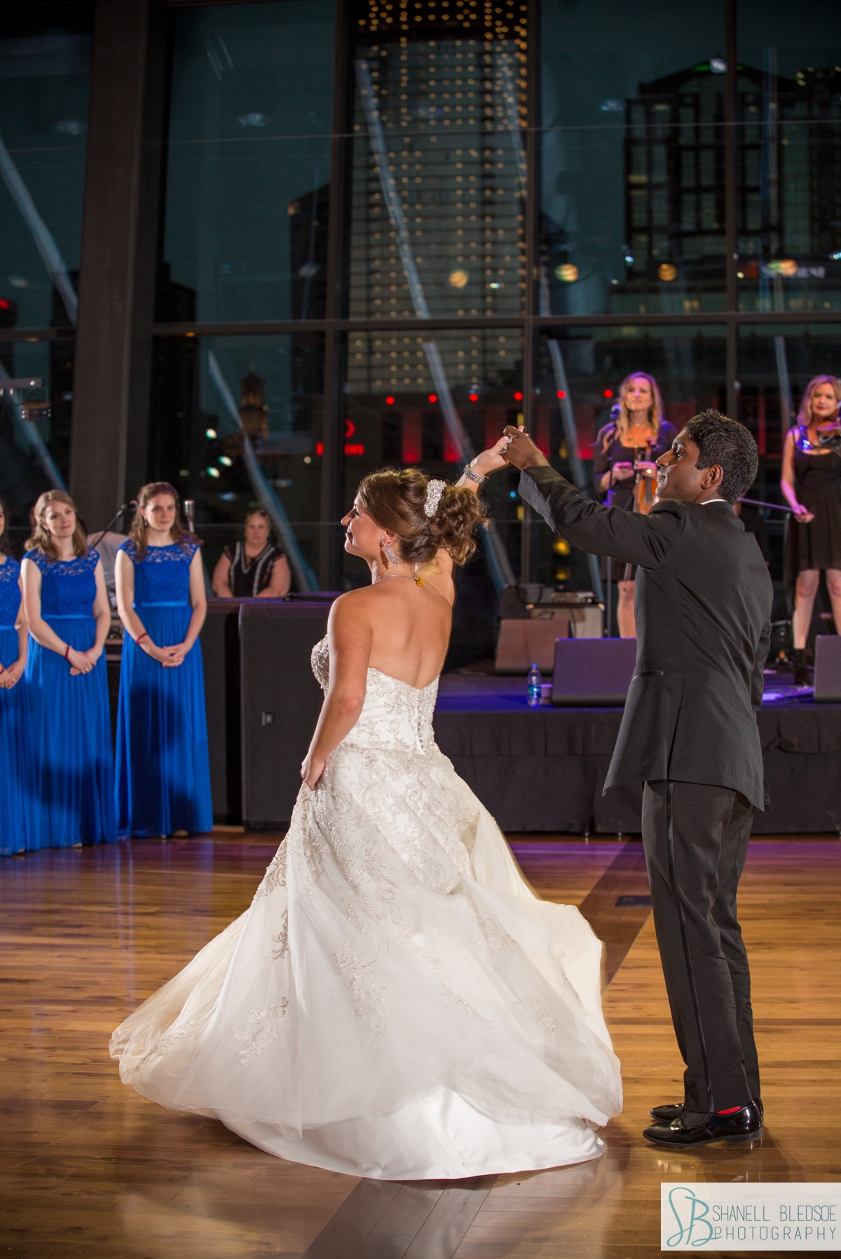 choreographed dance at Country Music Hall of Fame wedding reception 