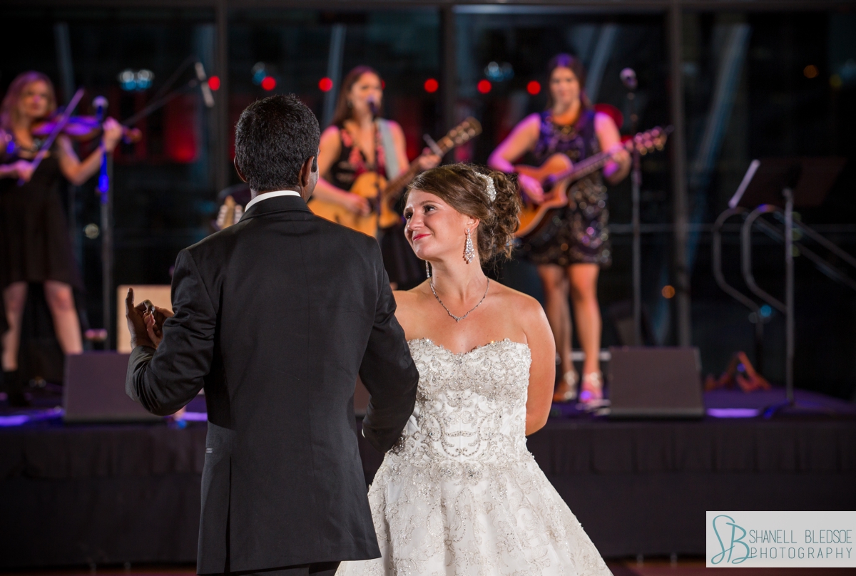 choreographed dance at Country Music Hall of Fame wedding reception 