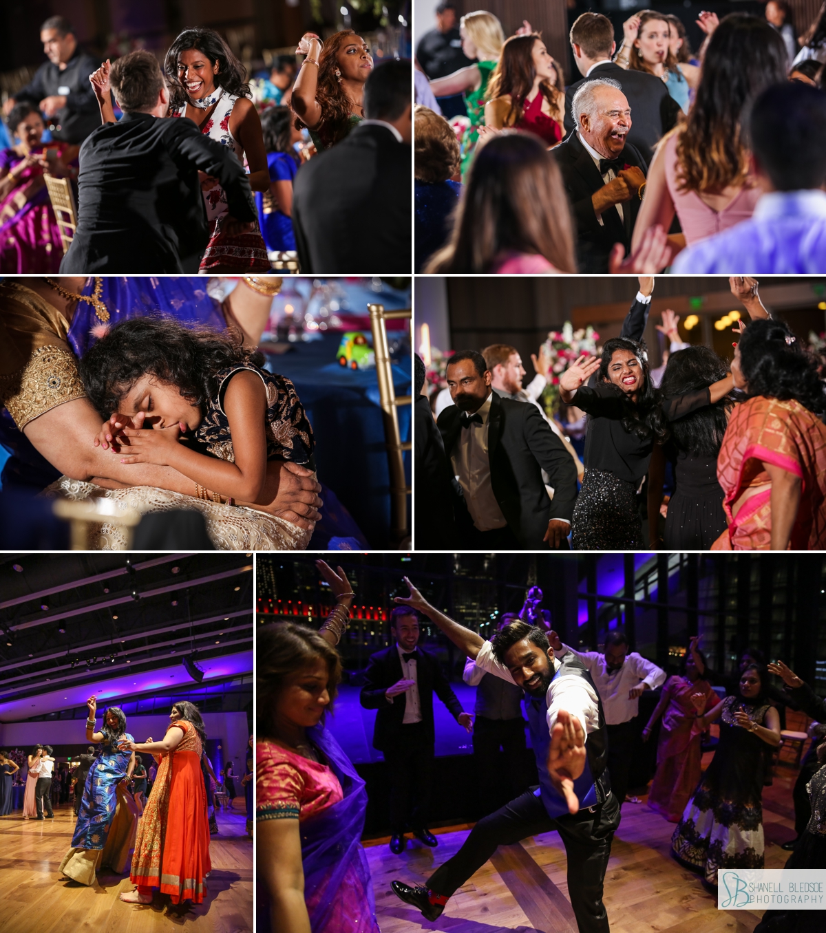 guests dancing at Indian fusion wedding reception at country music hall of fame 