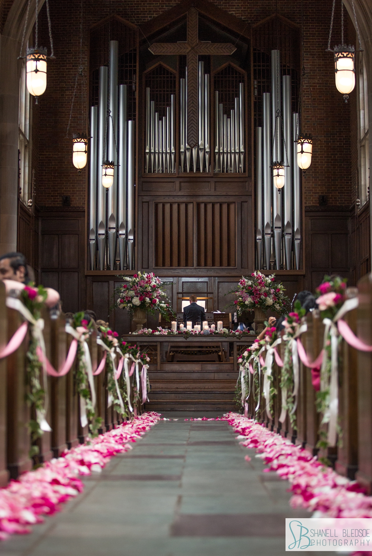 indian american fusion wedding pink flowers at scarritt bennett wightman chapel nashville