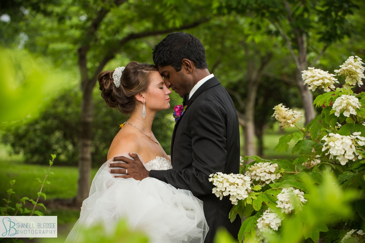 bride and groom in love garden at Centennial Park in Nashville TN