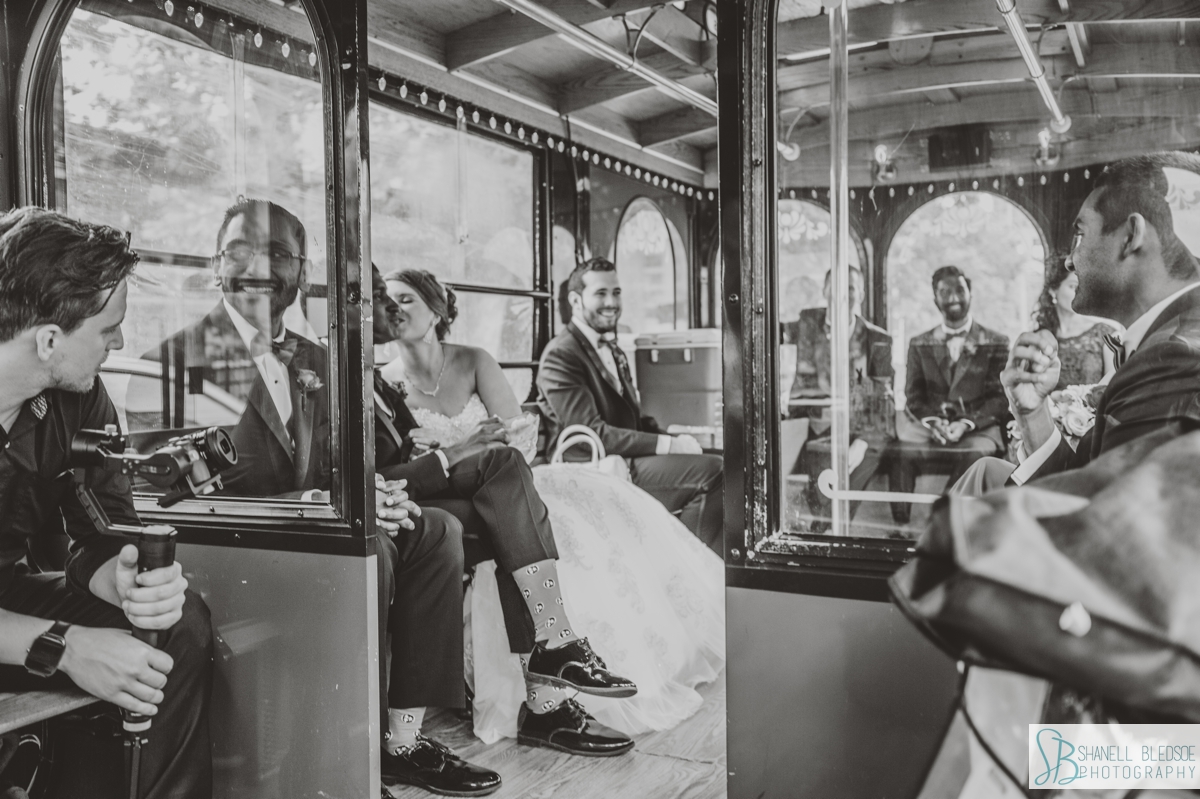 wedding party on trolley in nashville tn