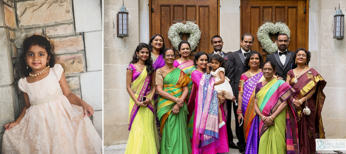 Indian family in formal saris at nashville wedding scarritt bennett