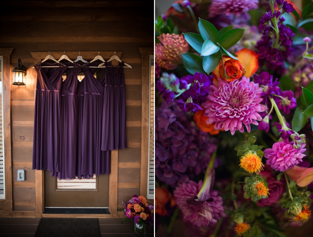 plum and purple fall wedding bouquet