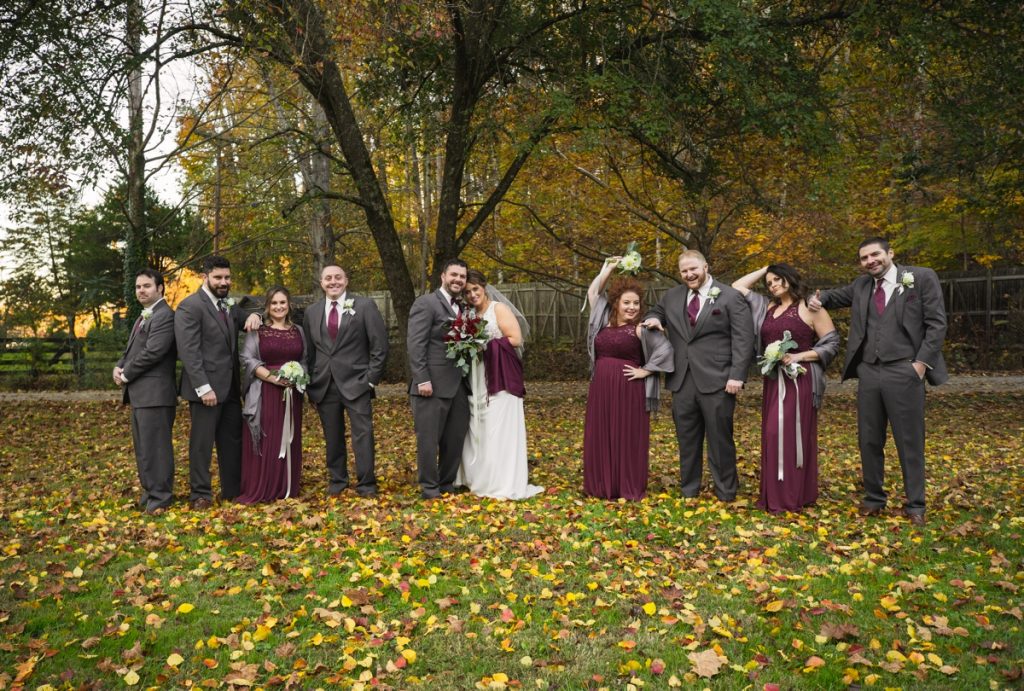 fall bridal party photos
