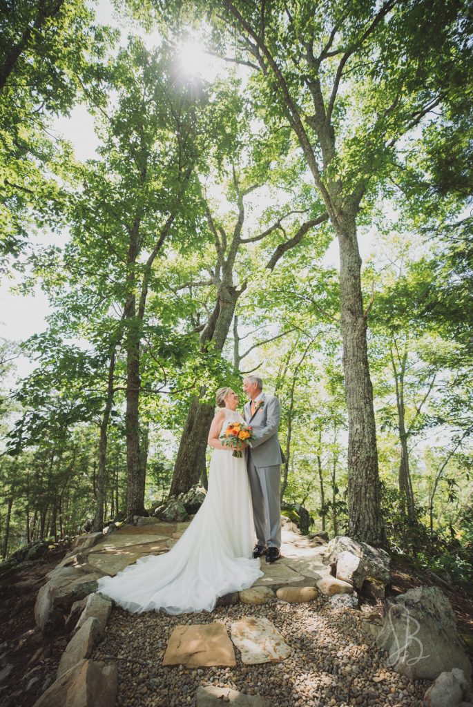 older bride and groom wedding in the smoky mountains