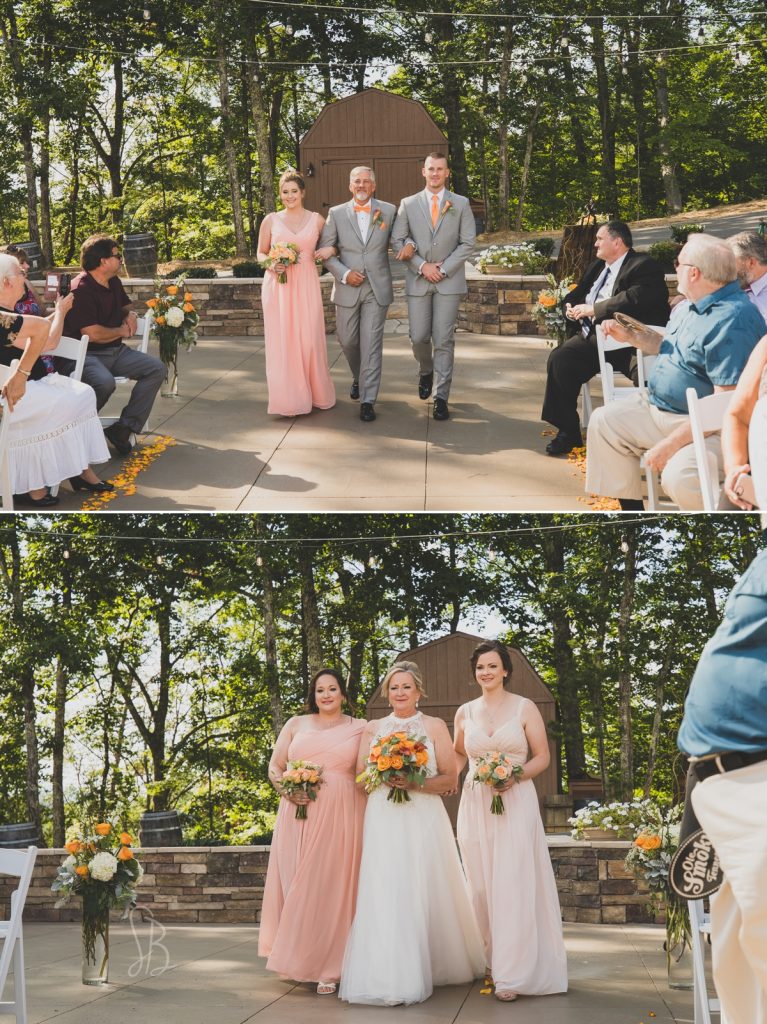 peach and gray wedding colors