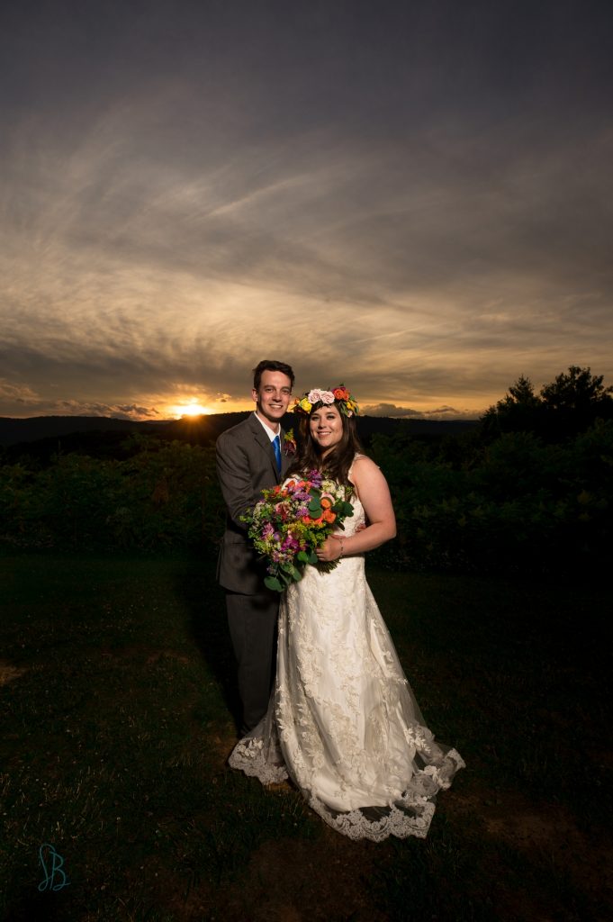 sunset wedding in Virginia mountains