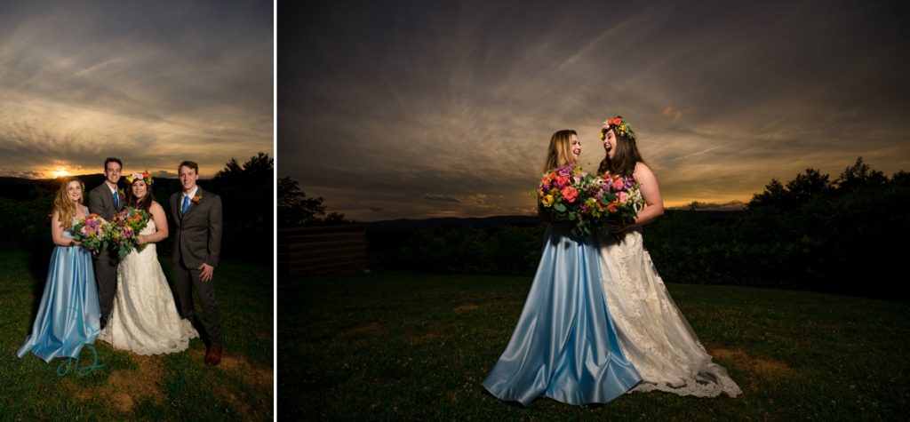 sunset wedding in Allegheny mountains