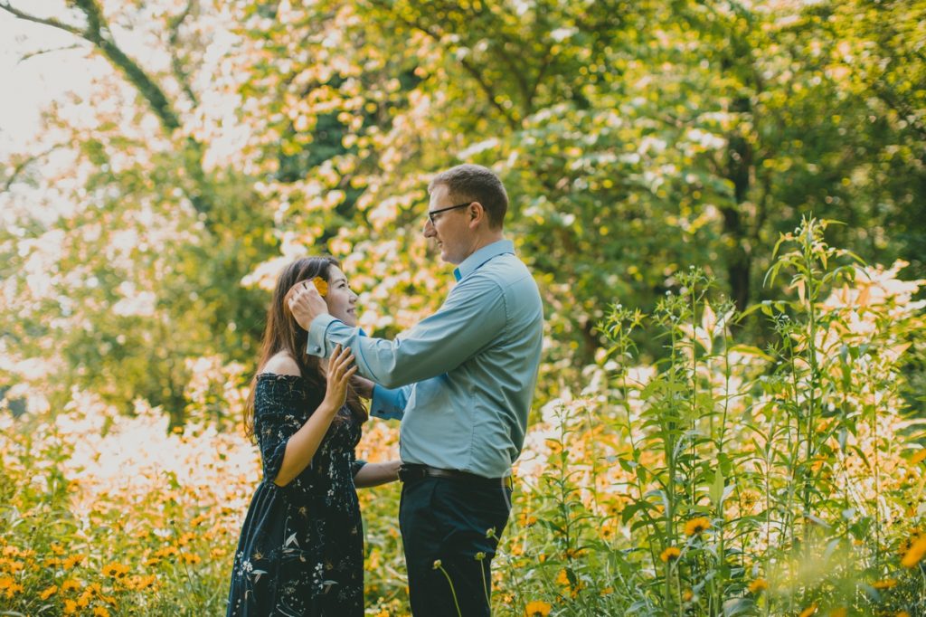 engagement photographer in Knoxville at Ijams Nature Center wildflowers