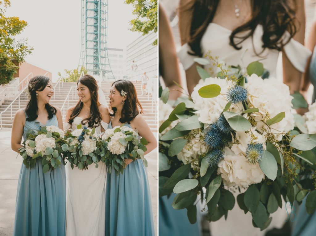 dusty blue and ivory wedding at Sunsphere
