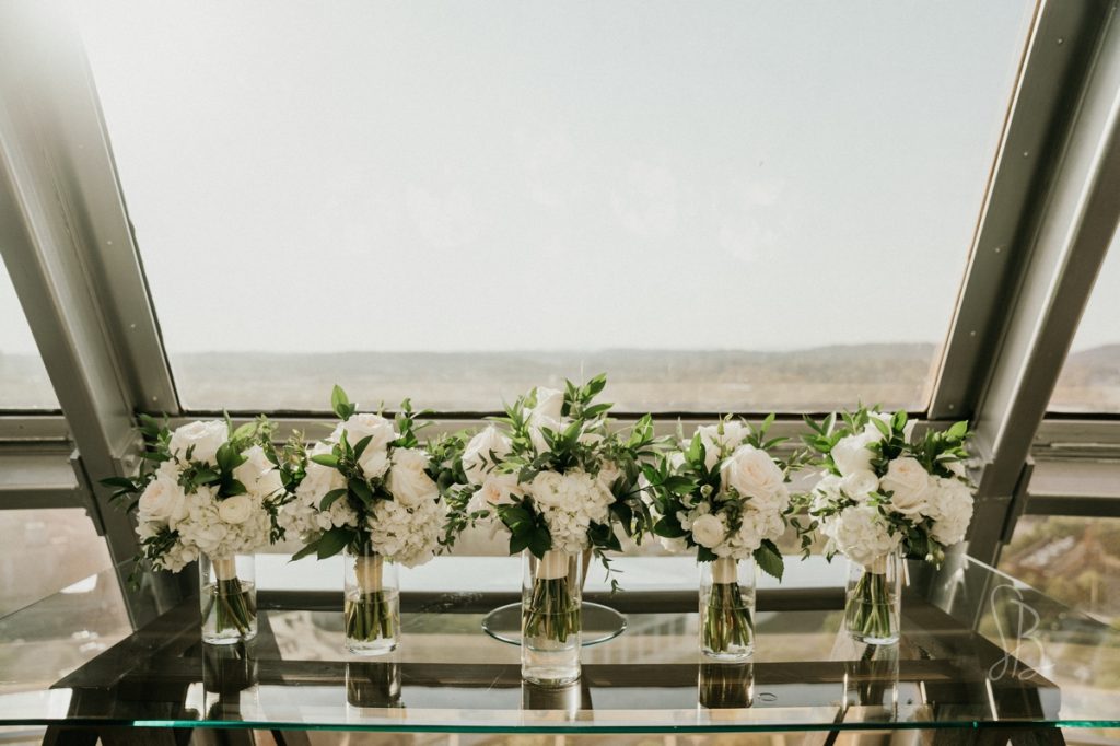 neutral wedding bouquets by Echelon Florist knoxville tn