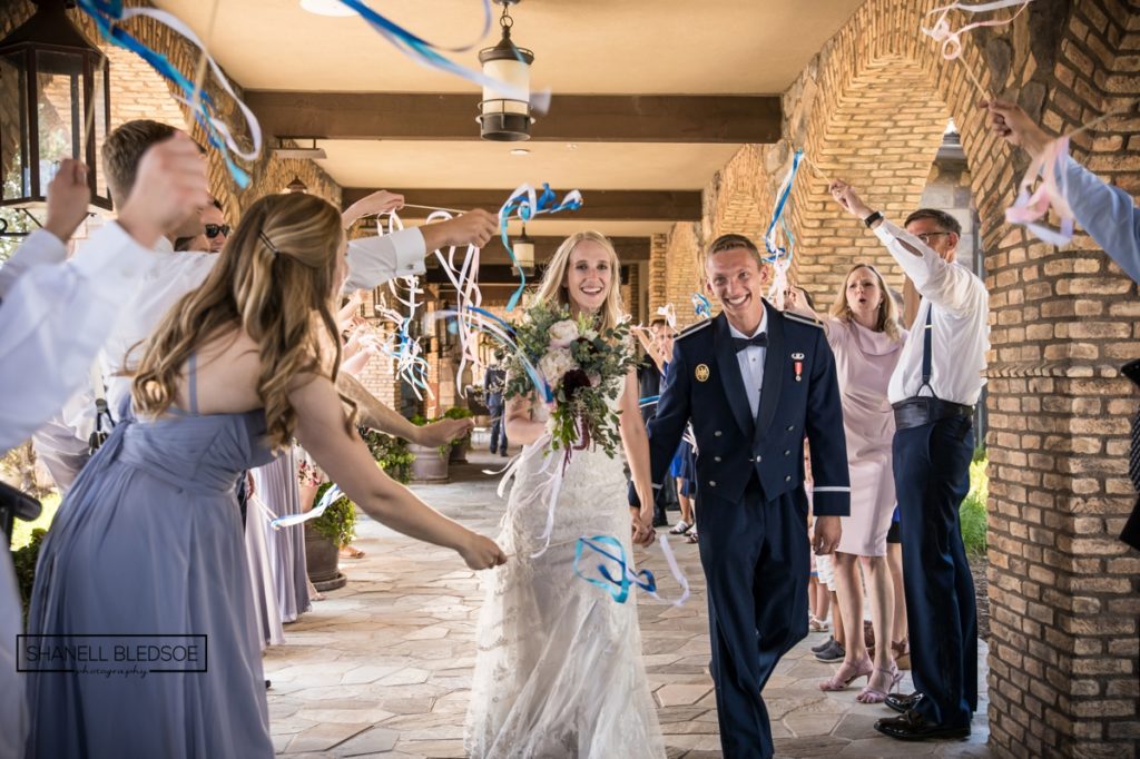 ribbon exit at air force wedding