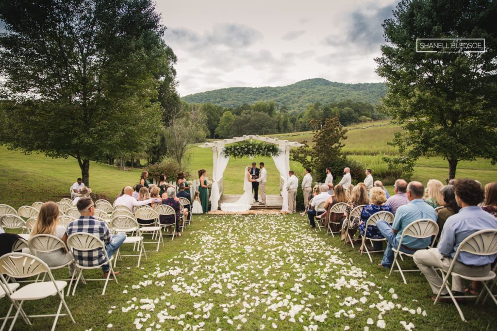 Pergola in the meadow wedding at Sampson's Hollow