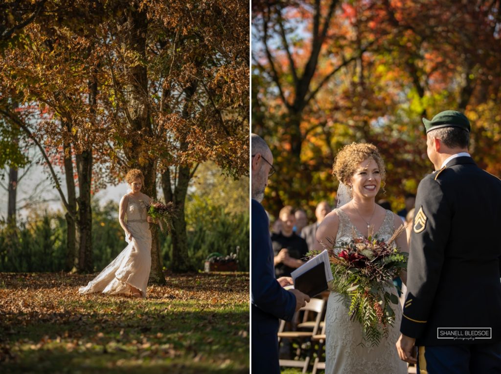 fall bride photos in east Tennessee
