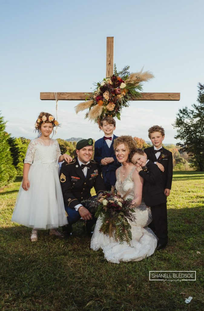 blended family wedding portrait in Knoxville 