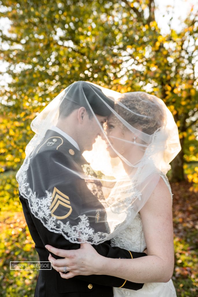 outdoor fall wedding at Knoxville Botanical Gardens