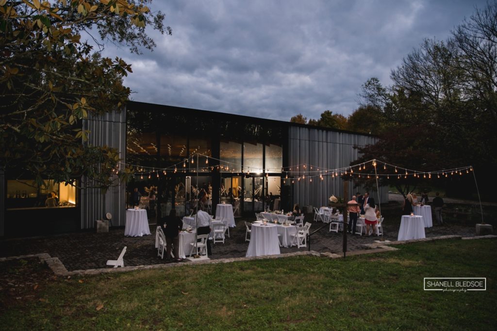 Dogwood Center sunset wedding reception in east Knoxville