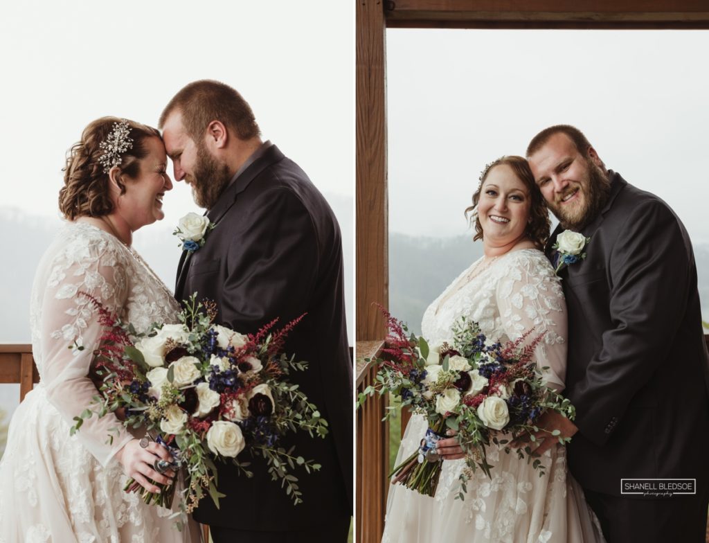 bride and groom portraits at the Magnolia Venue in the Smoky Mountains