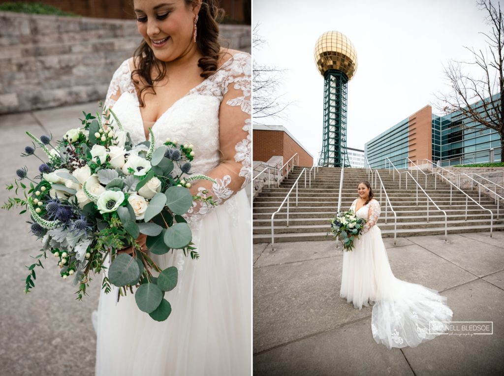 bridal portraits at Sunsphere in Knoxville