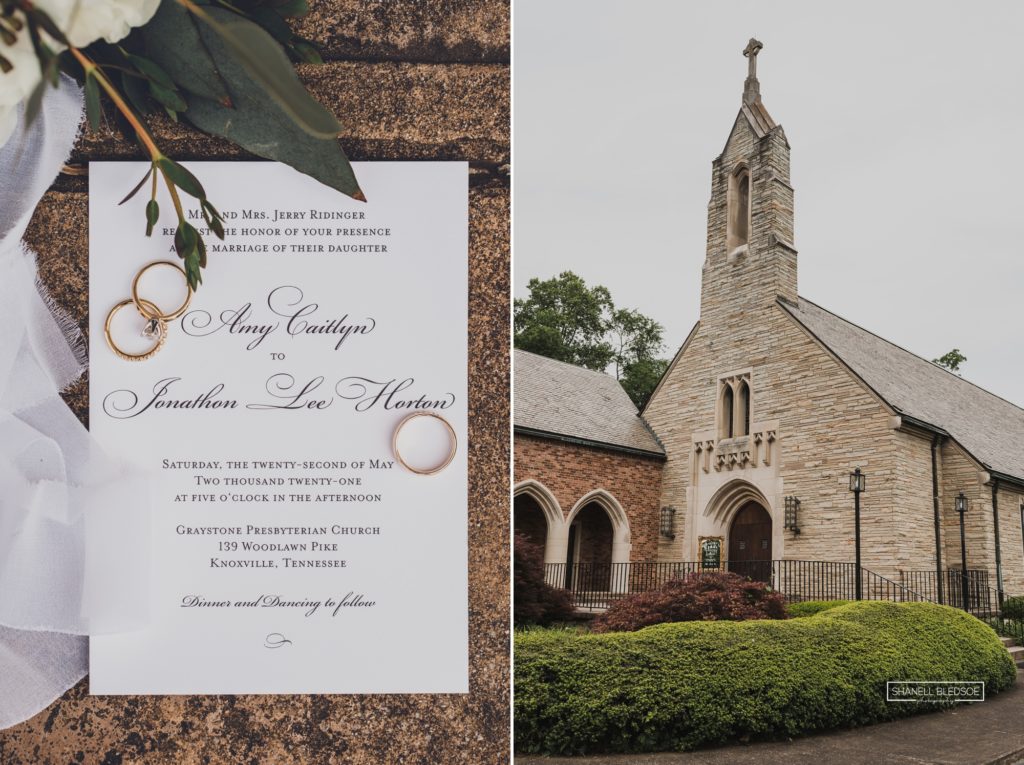 Traditional church wedding at Graystone Presbyterian in Knoxville TN