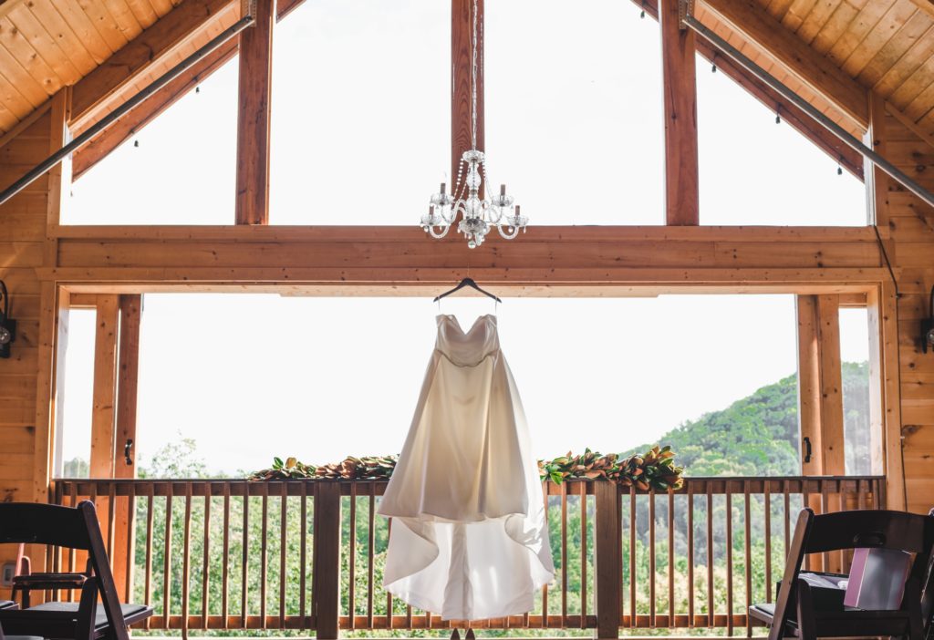 wedding dress at smoky mountain pavilion