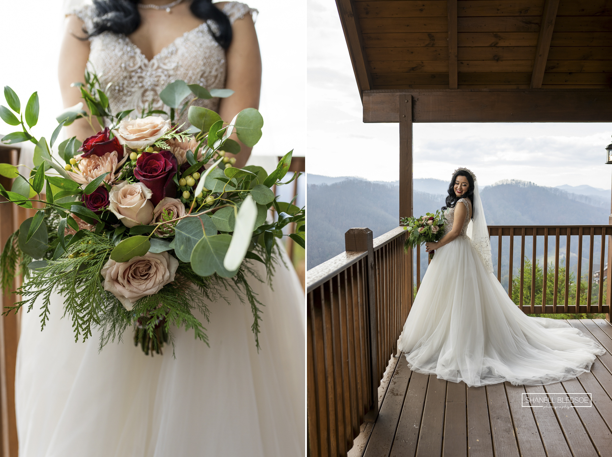 bridal portrait in the Smoky Mountains