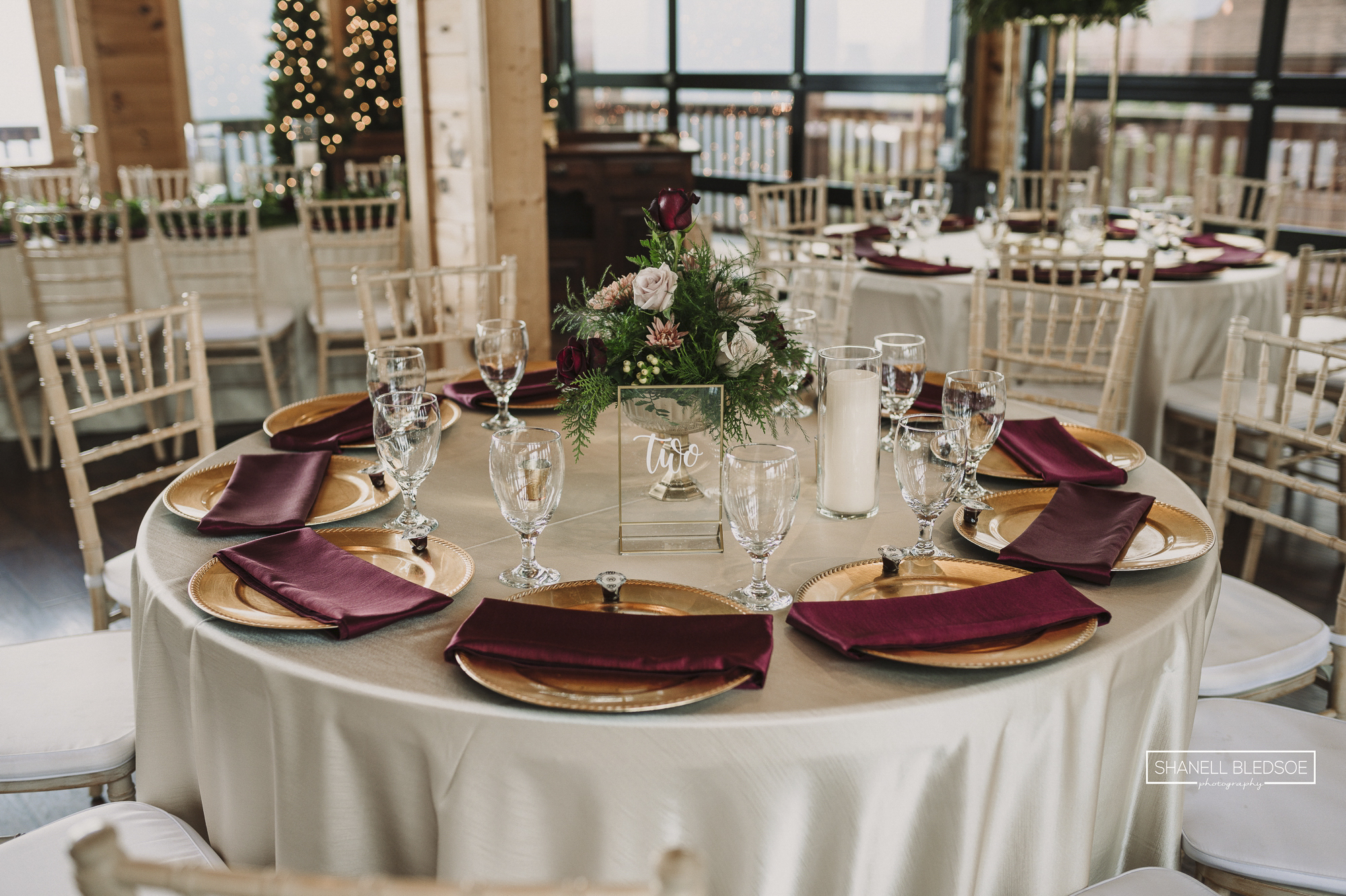 Christmas reception guest table 