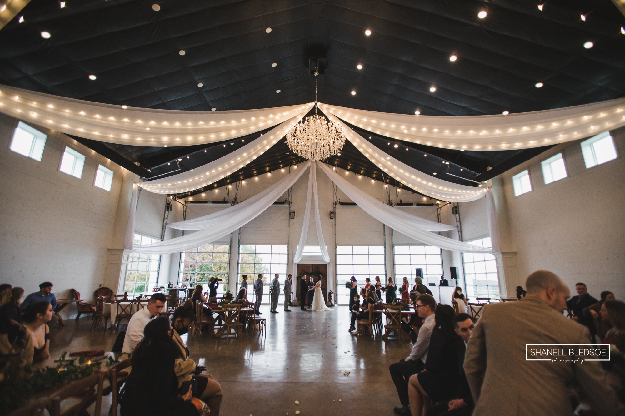 Howe Farms Pavilion wedding indoors
