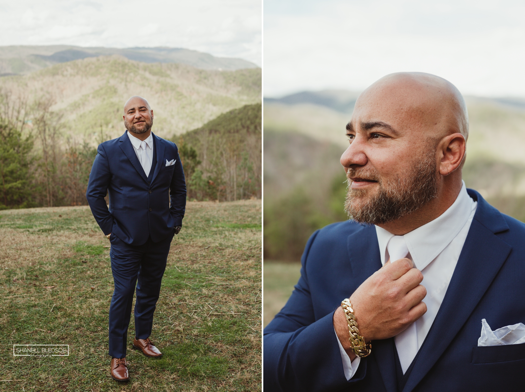 Groom portraits in the Smoky Mountains