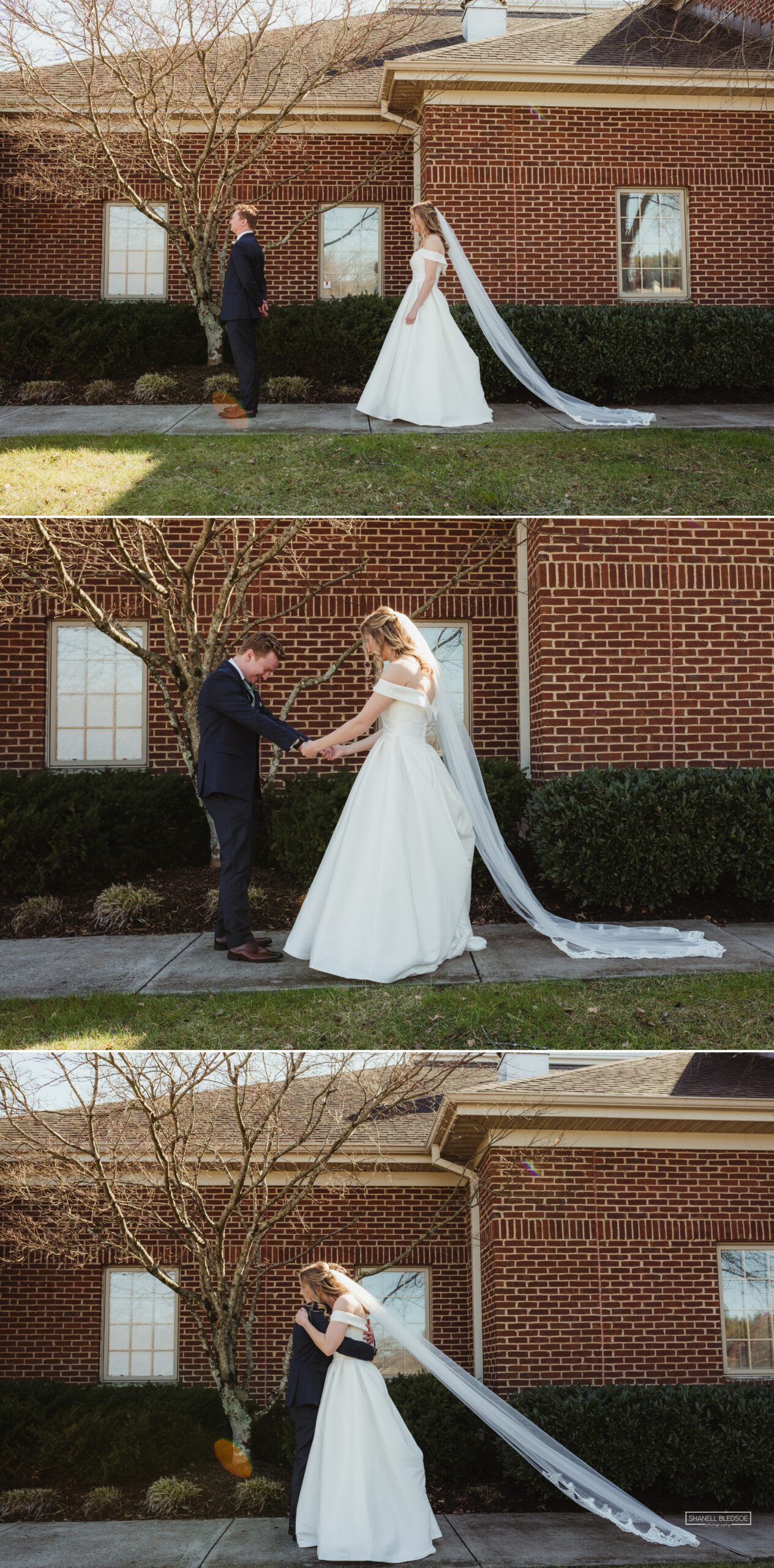 first look wedding at Shoreline church in Knoxville