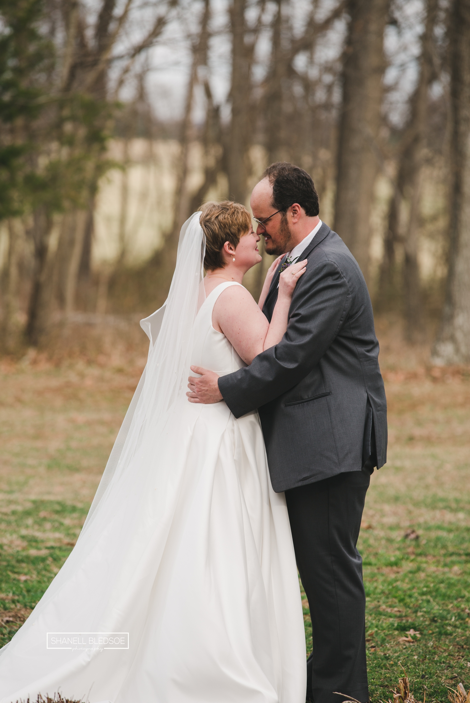 first look between bride and groom at Lost Creek Winery in VA