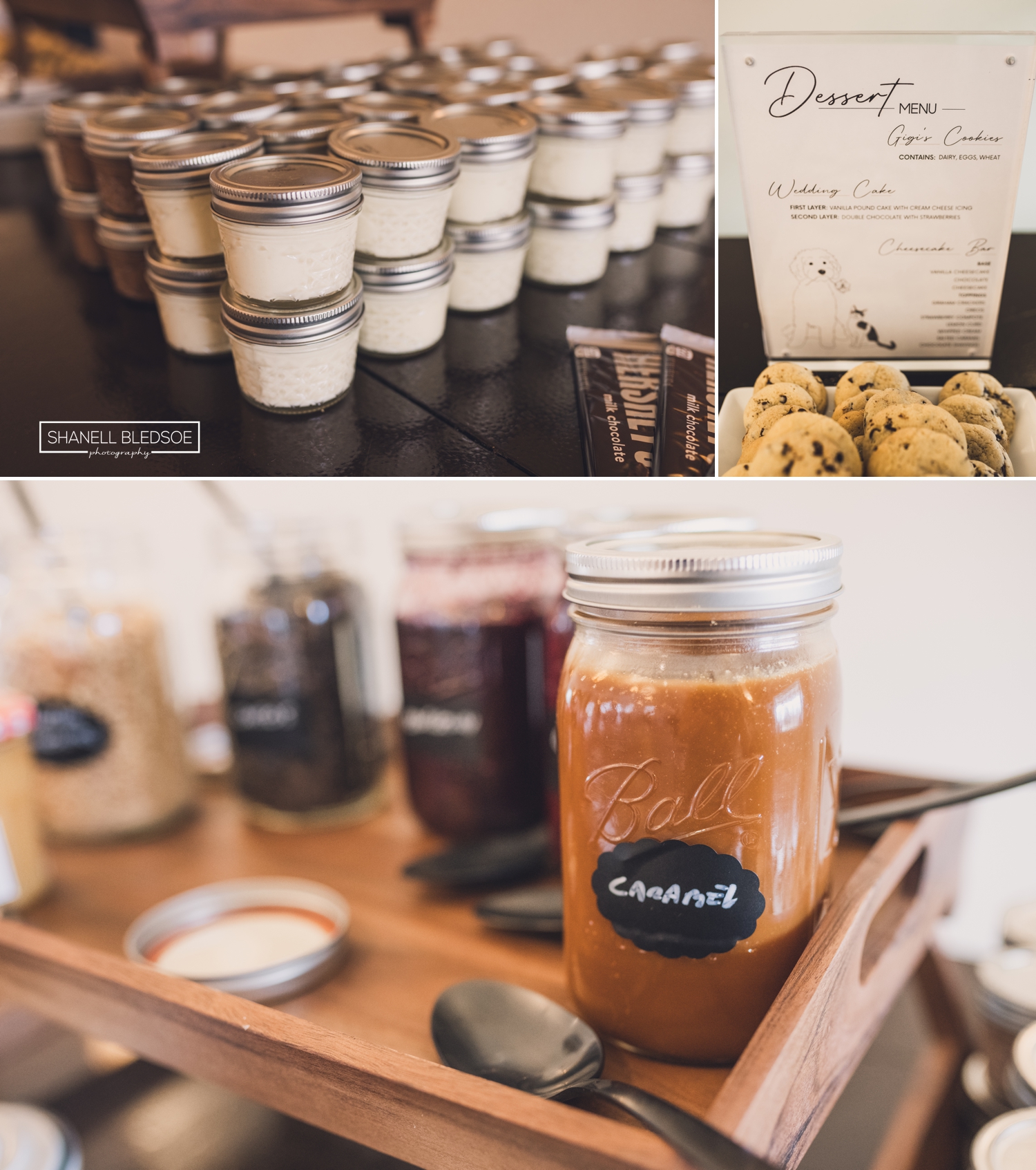 homemade cheesecake jars and sauces guest favors