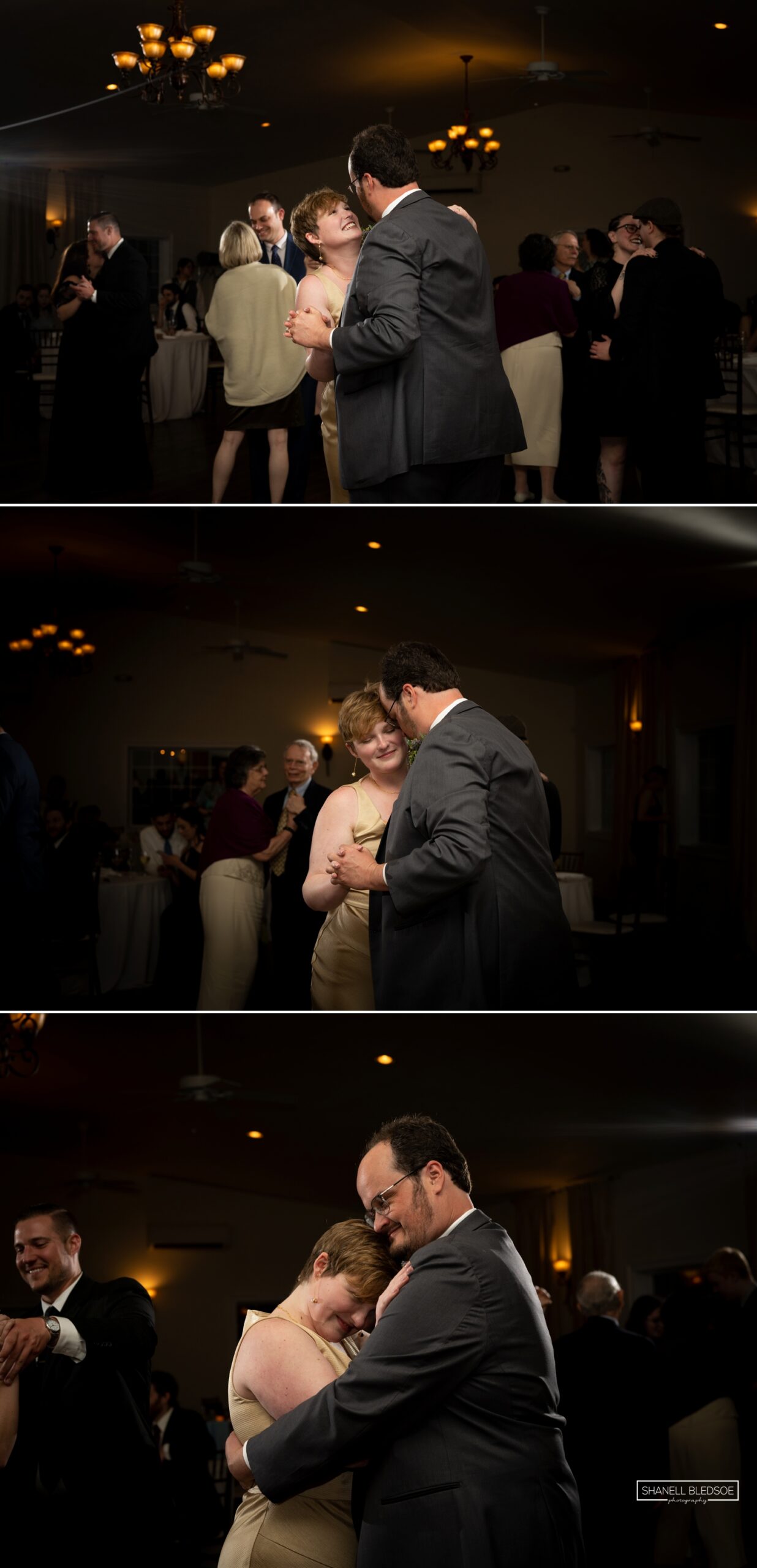 bride and groom's first dance at VA winery wedding reception