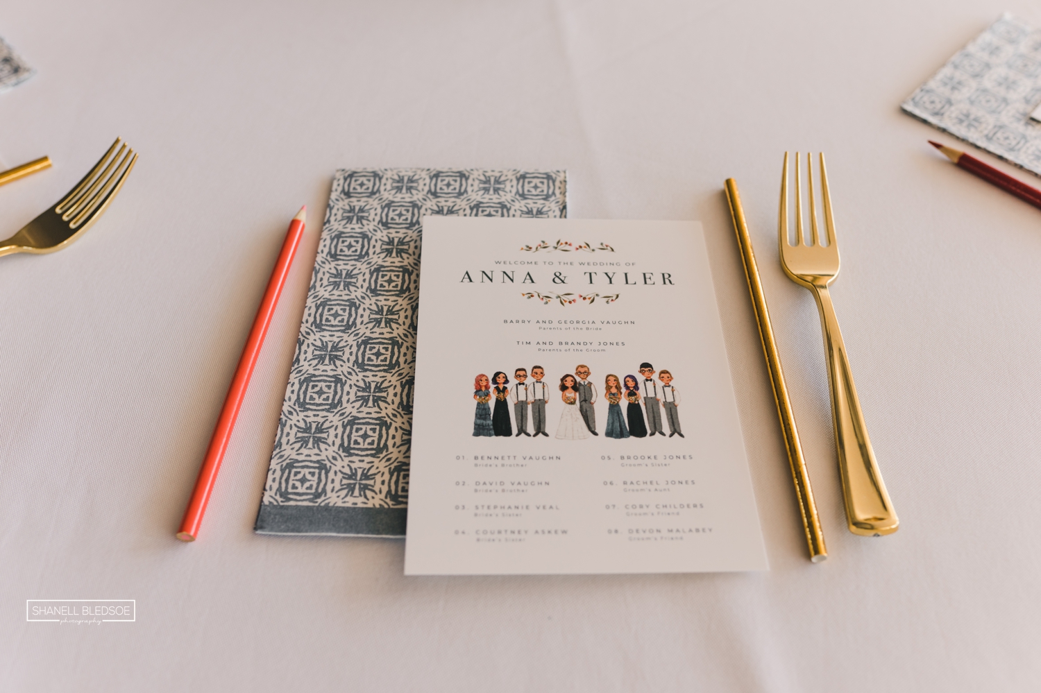 custom illustrated wedding programs